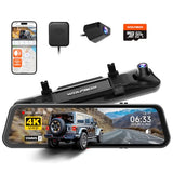 WOLFBOX G900 PRO Mirror Dash Cam with 8MP STARVIS IMX678,Front 4K Rear 2.5K