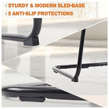Reception Chair No Wheels, Stationary Non Rolling Mesh Mid Back Computer Guest Side with Lumbar Support