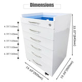 Dental Assistant's Mobile Cart 5 Drawers Mobile File Cabinet with 2 Storage Trays Dental Clinic Stainless