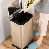 Trash Bin Super Large Capacity Stainless Steel Foot-Operated Trash can Office