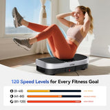 HTM Vibration Plate Exercise Machine - 330lbs Weight Capacity, 120 Speed Levels, Full Body Workout Shake Board for Home Fitness