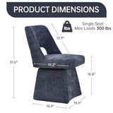 VKNOW Upholstered Swivel Dining Chairs Set of 4 with Curved Open Back