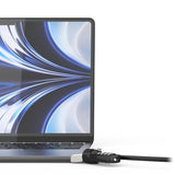 Ledge Lock Adapter for MacBook Air 13" M1-M5 with Combination Lock Silver
