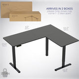 Corner Standing Desk, 63 x 55 inch Reversible L-Shaped Workstation, Electric Height Adjustment, Home, Office
