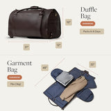 Wool & Oak NOVA Large Duffle Bag with Wheels - Leather, Chocolate | Carry on garment duffle bags for travel