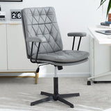 EYYTHUNG Home Desk Chair No Wheels with Arms Crossleg Stationary