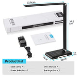 LED Desk Lamp with Night Light, Fast Wireless Charger, USB Charging Port, 10 Brightness, 5 Color Modes