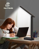 Addtam LED Desk Lamp, Power Strip with 3 Outlets 4 USB Charging Ports(2 USBC), 4 Modes 5 Level Brightness Touch Lamp