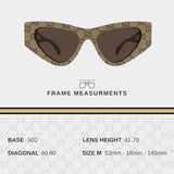 Gucci GG2019S Runway Monogram Pattern Cat-Eye Shape Sunglasses with Luxury Eyewear Kit