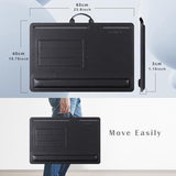 Leather Lap Desk with Memory Foam Cushion 24x16 Inches- Adjustable Portable Laptop Tray Fits 17 19 Inch