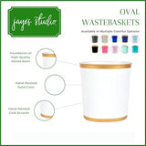 Jaye's Studio Mattie Decorative White and Gold Bathroom Trash Can