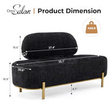 OmySalon Waiting Room Bench with Back, 55.1" Office Guest Chair, Chenille Fabric Reception Seating