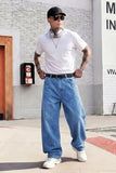 GINGTTO Mens Baggy Jeans Y2k Loose Fit Denim Pants for Men Wide Leg Streetwear Light Blue 32
