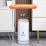 funest Bathroom Trash Can, 3.3 Gallon Slim Trash Can with Lid, Adsorption Garbage Can with Press-Top Lid