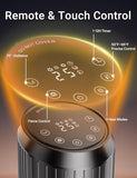Space Heater - 1500W PTC Heaters for Indoor Use - Portable Heater with Thermostat and Remote - Room Heaters with 70° Oscillation - Quiet for Office, Bedroom, Room 8 Safety Protections