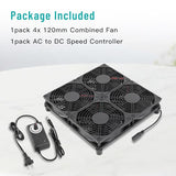 Laptop Cooling pad 4X 120mm Computer Fan with AC Plug Variable Speed Fan for DIY Electronics TV Box