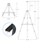 Adjustable Aluminum Metal Tripod Artist Easels with Bags, Extra Sturdy for Table-Top/Floor Painting, Drawing