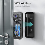 Video Doorbell Camera Wireless, 180° Wide View, 2K HD, No Subscription, AI Human Detection, Head-to-Toe, HDR Night Vision