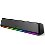 Bluetooth 5.3 PC Speakers with Dynamic RGB Light, Wired USB Plug & Play Computer Sound Bar