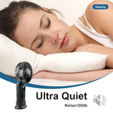 YIYEDWQ Portable Handheld Fan 5000mAh, Rechargeable Mini Fan with LED Display, 180° Foldable Small Desk Fan, 4 Speeds Quiet Personal Fan for Travel Makeup Office Outdoor - Black