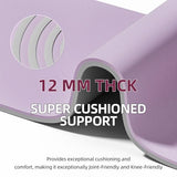 onlyhe Extra Thick 12mm TPE Exercise Yoga Mat with Strap, 1/2 Inch Non-slip Workout Mat for gymnastics, Pilates, Home, Workout, Gym Floor Fitness (Purple + Grey)