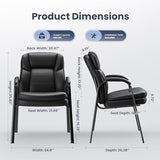 Guest Chairs for Office with Thick Cushions, PU Leather Reception Chairs with Welded Steel Frame