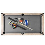 VEVOR 7ft Billiards Table Combo Set, 3-in-1 Multi Game Table with Dining, Pool, and Tennis Table, for Family Game Room Adults, Includes Full Set of Accessories, Wood Color with Grey Cloth
