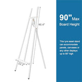 Frame Wooden Display Easel - Adjustable Lyre Beechwood Studio Easel Stand Holding Canvas Up to 90", Inclinable