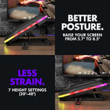Tilted Nation Gaming Laptop Cooling Pad with USB Hub - Boost Performance, Stay Comfortable - RGB Laptop Cooler Stand with Adjustable Height & Fan Speed