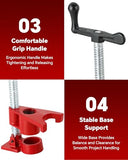 ATPEAM Wood Gluing Pipe Clamp Set | 6 Pack 3/4’’ Heavy Duty Cast Iron Quick Release Pipe Clamps for Woodworking with Unique Foot Design (6, 3/4'')