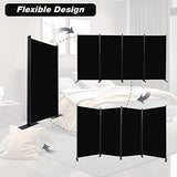 CHOSENM Room Divider, 4 Panel Folding Privacy Screens with Wider Support Feet