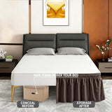 ANARACHON Full Bed Skirt, Elastic Wrap Around Bed Skirt Full Size, Bed Skirts for Adjustable Bed, Easy Fit with 18" Drop Length Tailored Drop Dust Ruffle (Brwon)