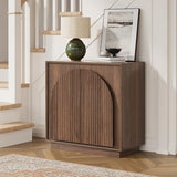 win2win 31.5" Small Buffet Cabinet with Storage, Arched Doors, Walnut, 2PCS