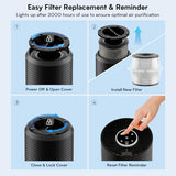 Hopmirth Upgraded Air Purifiers for Bedroom & Home with H14 True HEPA Filter, Covers Up to 1280ft², 360° Air Intake, Quiet Pet Air Purifier, Black
