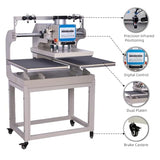 PUQEOAO 16x24 Inch Heat Press Machine Pneumatic Sliding Dual Platen with Infrared Positioning