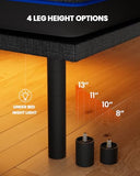 Amada Split King Adjustable Bed Frame and 14 Inch Cooling Gel Memory Foam Mattress Set
