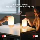 Tikkitouch Customized Long Distance Touch Lamps Set of 2 for Couples, Personalized Lamp with Custom Name & Personal Note, App Controlled WiFi & Bluetooth Connected Gift for Family and Friends