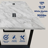 Sturdy Conference Table with Cable Management Grommets Modern Rectangle Office Meeting Table with Wood Tabletop
