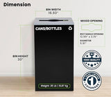 Commercial Indoor Recycle Bin - 29 Gallon Modern Looking Black Recycle Bin, Office Recycling Bins