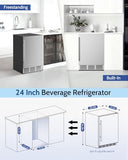 Feelfunn 24 Inch Beverage Refrigerator,180 Cans Outdoor Refrigerator