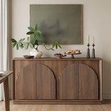win2win 65" Sideboard Buffet Cabinet with Storage, Modular Credenza, Walnut