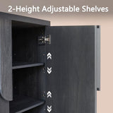 93.42'' Sideboard Buffet Cabinet W/Storage, Modern Accent Cabinets W/Curved Handles & Adjustable Shelves