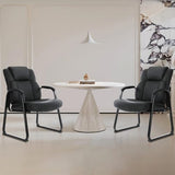 CLATINA Big and Tall Office Chair 500lbs Leather Reception Chair with Bonded Padded Armrest Wide Seat Sled Base Desk Chair