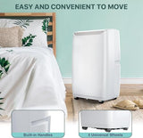 12000 BTU Ultra Silent Portable Air Conditioner, 3-in-1 Remote Control AC with 24-Hour Timer, Cools Up to 550 Sq. Ft. Low Noise/Energy Efficient for Bedrooms, Offices, White