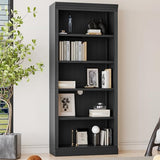 83.4" Tall Bookcase with LED Light, 5-Tier Wood Bookshelves with Adjustable Storage Shelves for Living Room Home Office