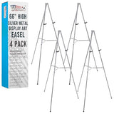 Art Supply 66" High Gallery Silver Aluminum Display Easel and Presentation Stand