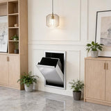 This Pull Out Trash Can Cabinet, Stainless Steel Built-in Garbage Bin for Bathroom
