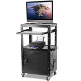 AV Carts, Rolling Presentation Cart Station, Height Adjustable Media Cart for Video Projector, TV, Printers