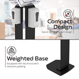 CTA Premium Heavy-Duty Secured Stand with Acrylic Glove, Mask Box & Contactless Soap or Hand Sanitizer Dispenser for Offices