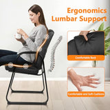 Office Guest Chair Leather Reception Chair with Bonded Padded Arm Rest and Sled Base Desk Chair